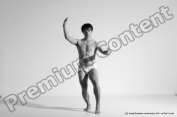 Underwear Martial art Man Asian Moving poses Average Short Black Dynamic poses Academic